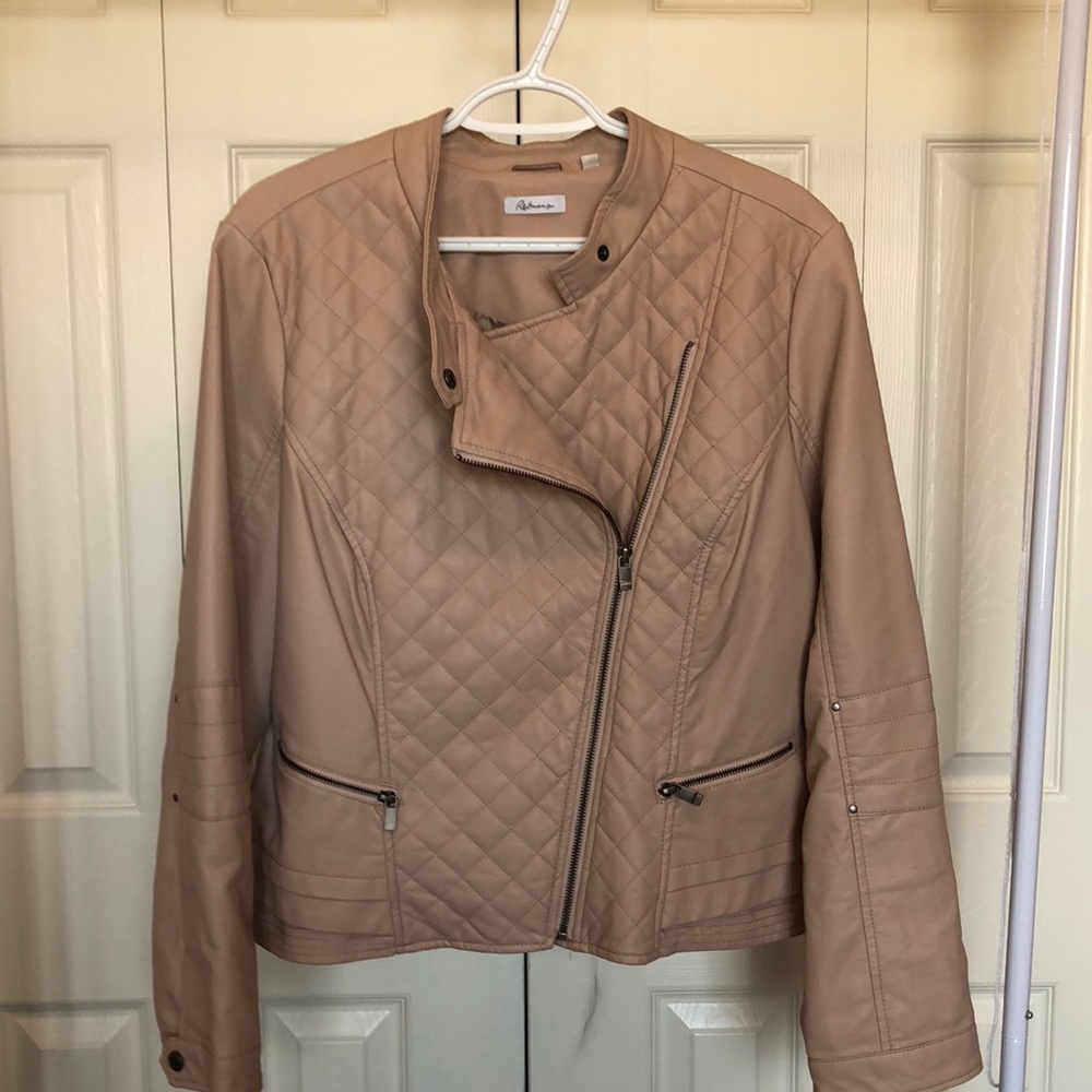 Petite blush moto jacket. Reitmans size XXL.